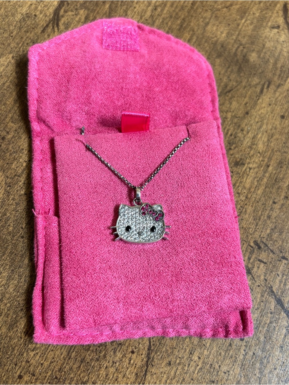 Hello Kitty Sterling Silver Diamonique Necklace